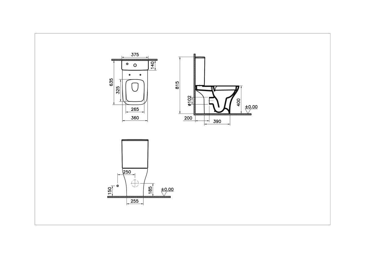 Унитаз-компакт напольный VitrA Polar (Полар) 9843B003-7201 с сиденьем микролифт белый санитарный фарфор антибактериальное покрытие Hygiene (Хайджн)