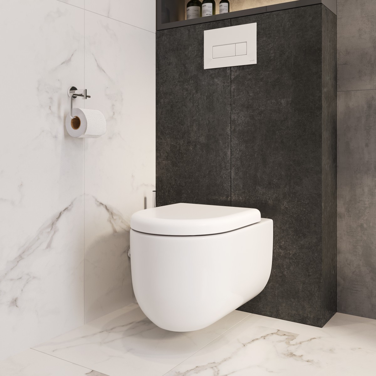Подвесной унитаз VitrA Liquid (Ликвид) 7321B403-0075 безободковый Rim-ex (Рим-экс) белый санитарный фарфор антибактериальное покрытие Hygiene + Clean (Хайджн + Клин)