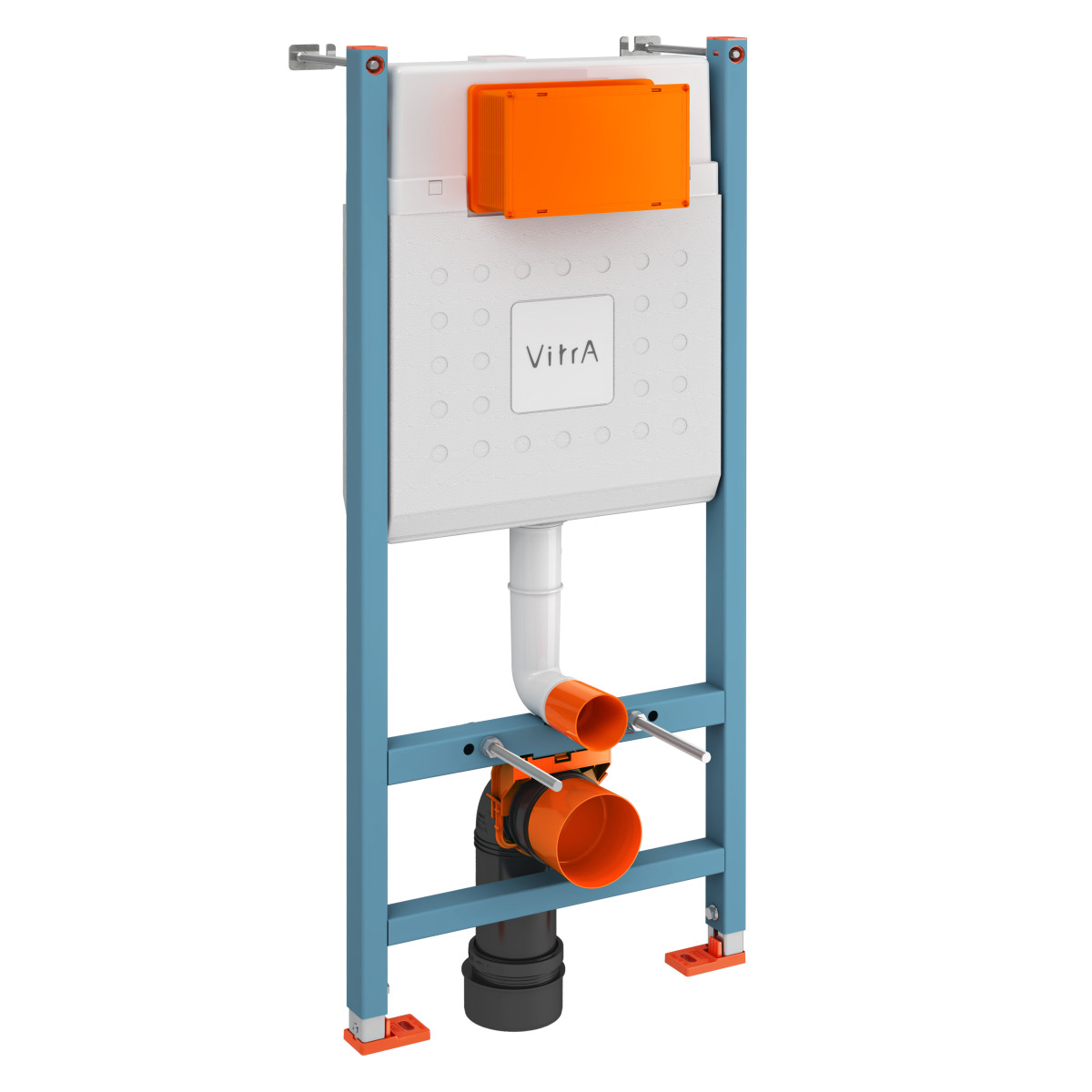 Инсталляция с унитазом VitrA Sanibelle (Санибель) 9878B003-7200 комплект 4 в 1 с сиденьем микролифт безободковый цвет клавиши глянцевый хром