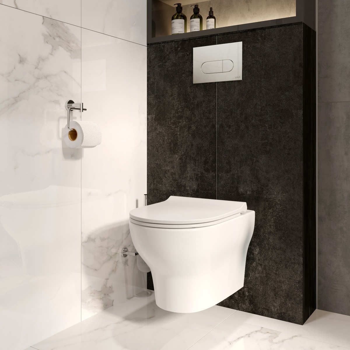 Подвесной унитаз VitrA Zentrum Round (Зентрум Раунд) 7786B003-0075 безободковый SmoothFlush (Смусфлаш) белый санитарный фарфор антибактериальное покрытие Hygiene (Хайджн)