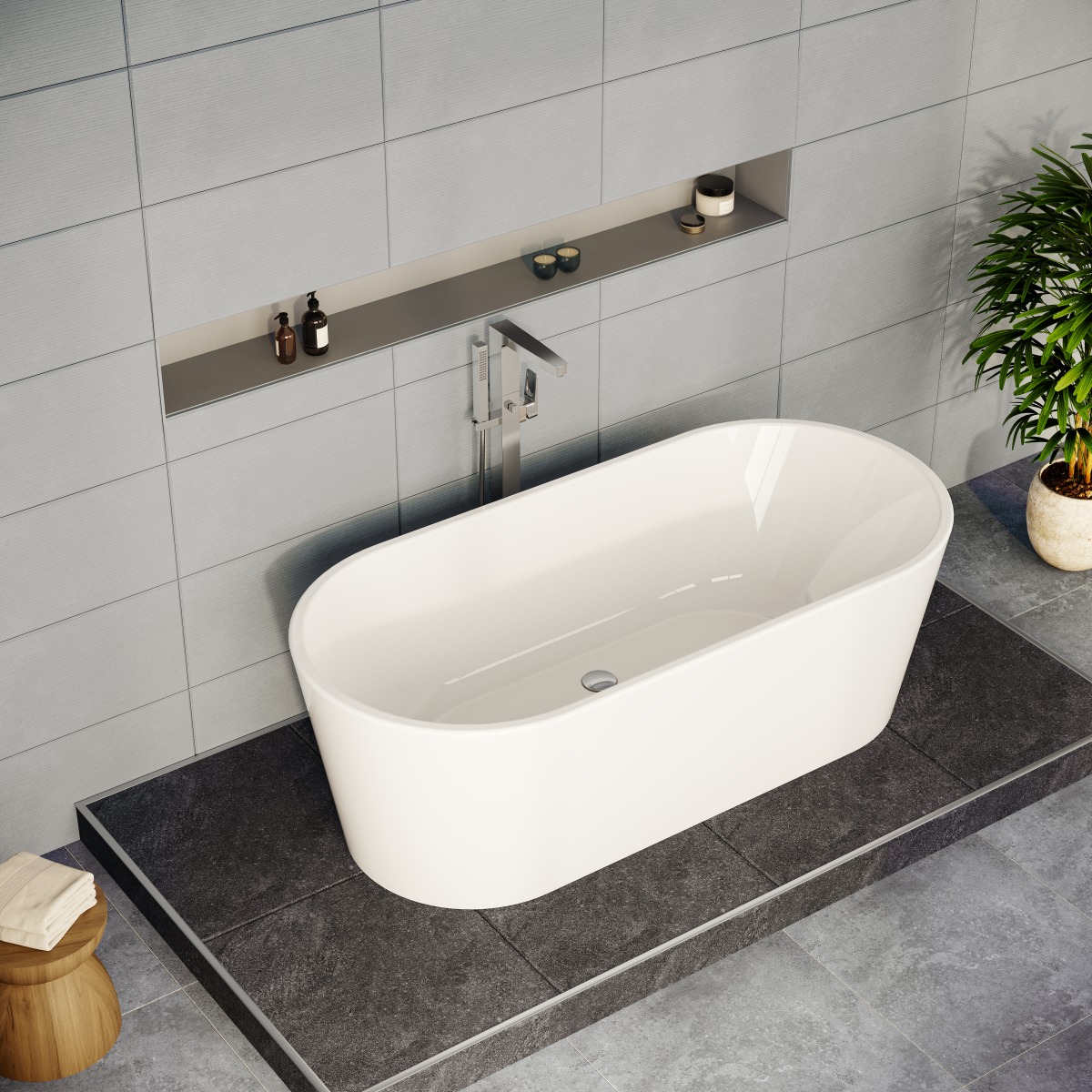 Ванна VitrA Geo (Гео) 65370006000 170 x 80,5 см отдельностоящая акриловая прямоугольная белая