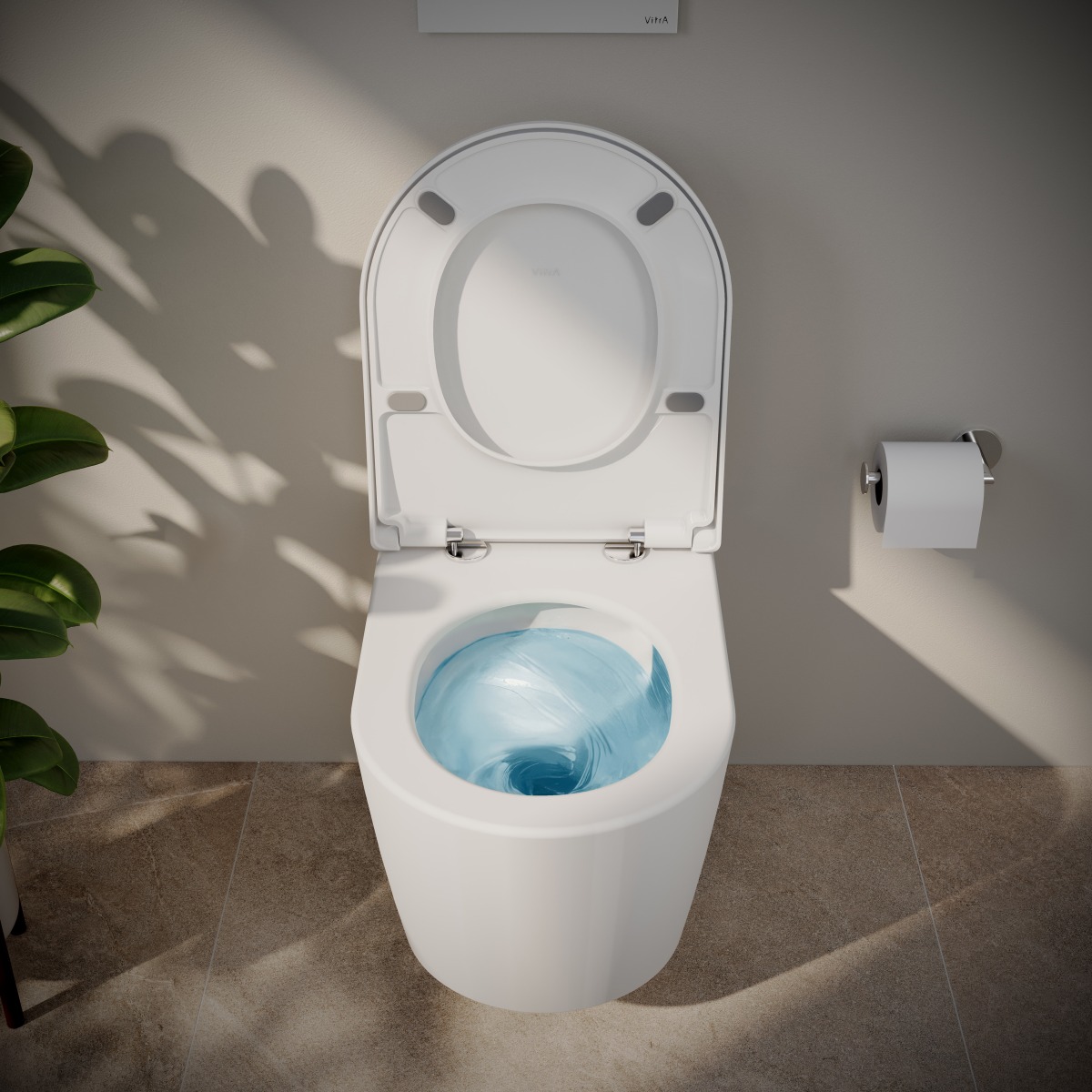 Подвесной унитаз VitrA Metropole Round (Метрополь Раунд) 7910B003-6429 безободковый QuantumFlush (Квантум Флаш) с сиденьем микролифт белый санитарный фарфор