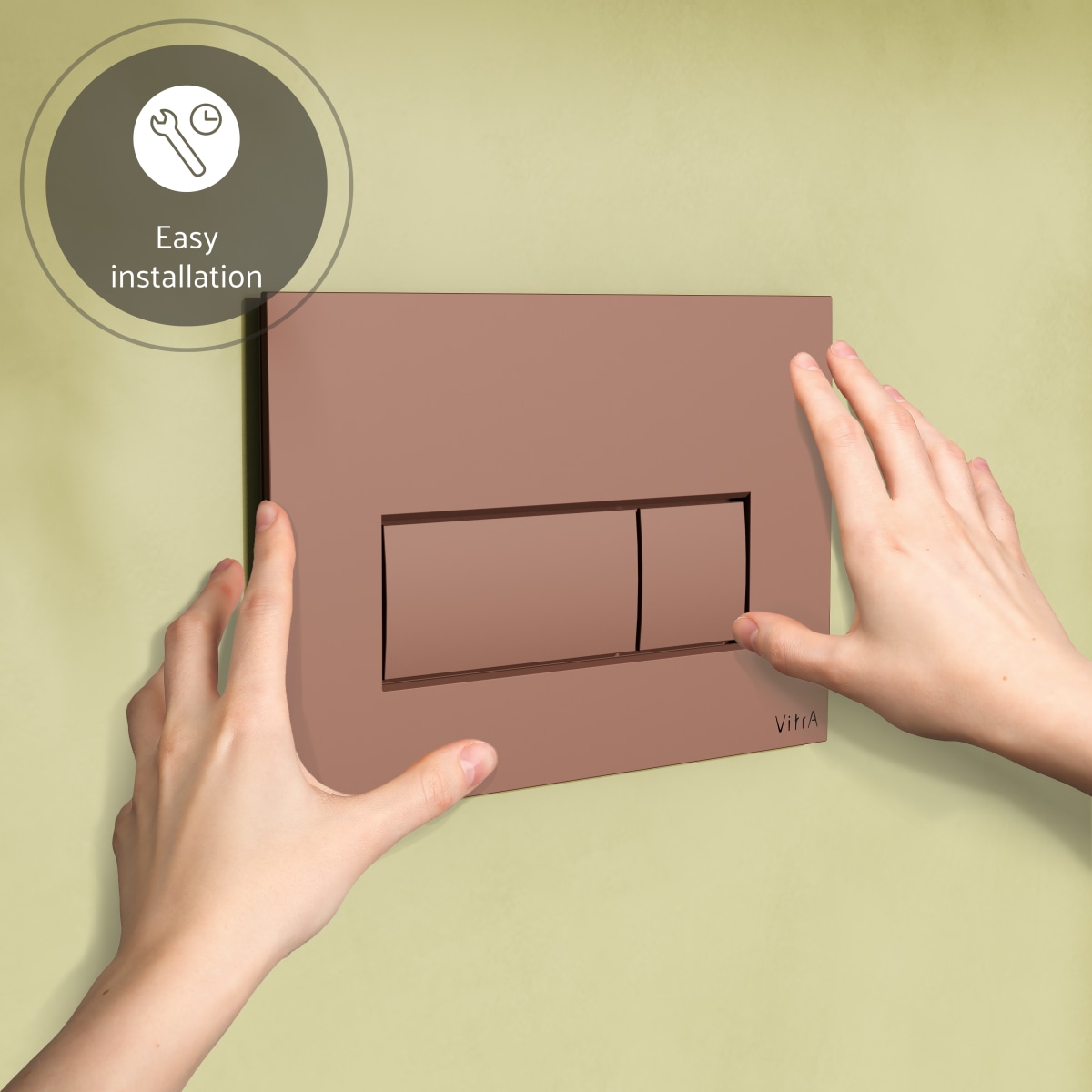 Кнопка смыва для инсталляции VitrA Root Square (Рут Скуэр) 740-2340 мягкая медь глянец двойный смыв