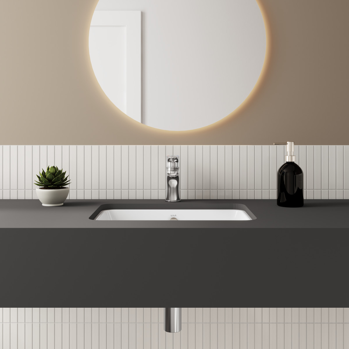 Встраиваемая снизу раковина VitrA S20 5474B003-0618 50 x 37 см прямоугольная белая антибактериальное покрытие Hygiene (Хайджн)