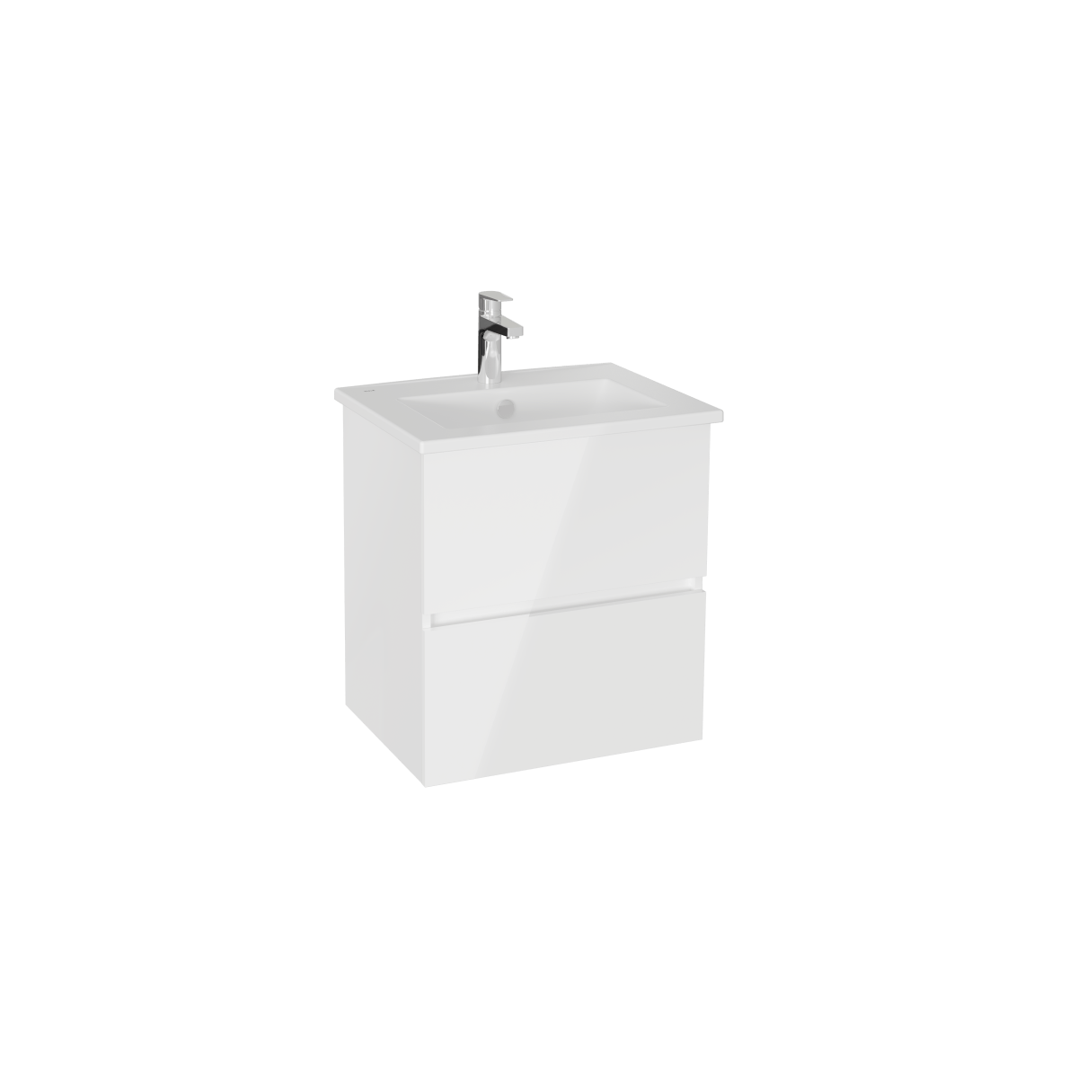 Тумба с раковиной для ванной VitrA Mia Plus Square (Мия Плюс Скуэр) 69730 60 см глянцевая белая ДСП