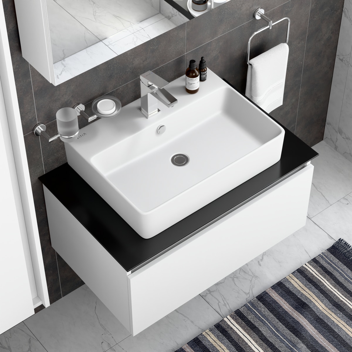 Смеситель для раковины VitrA Minimax Square (Минимакс Сквуэр) A43720EXP однорычажный хром латунь