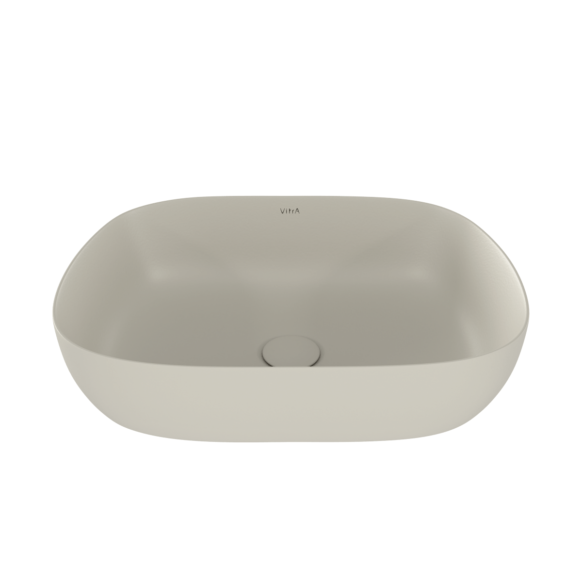 Раковина чаша VitrA Outline Recycled (Аутлайн Ресайклд) 7993B066-0016 63 x 42 см накладная матовая бежевая антибактериальное покрытие Hygiene (Хайджн)