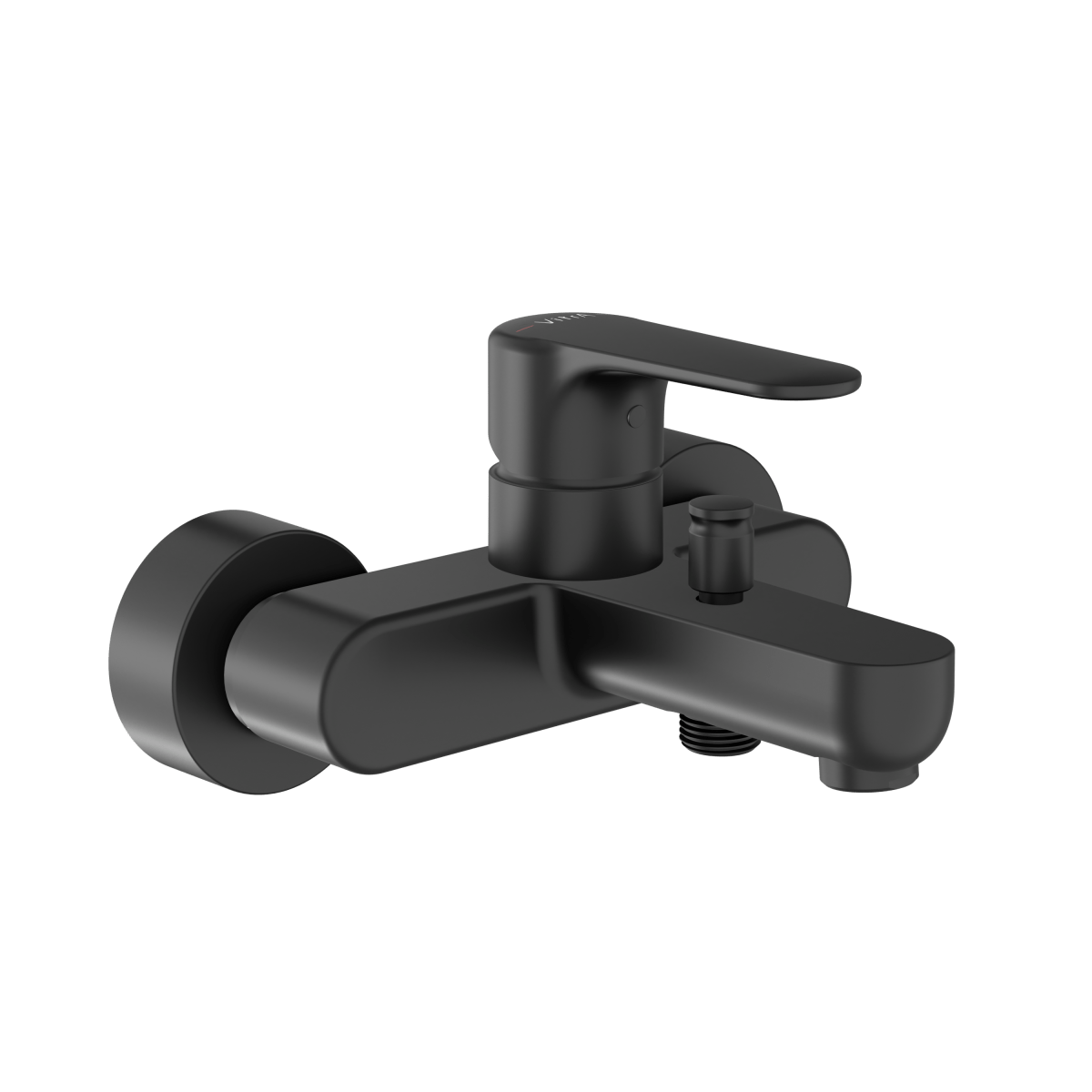 Смеситель настенный VitrA Root Round (Рут Раунд) A4272536EXP для ванны однорычажный матовый черный латунь