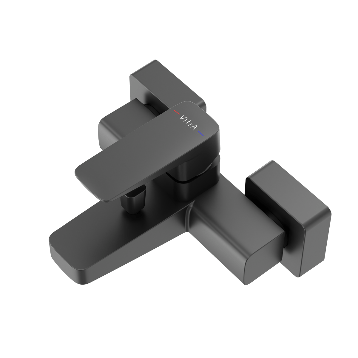 Смеситель настенный VitrA Root Square (Рут Скуэр) A4273736EXP для ванны однорычажный матовый черный латунь