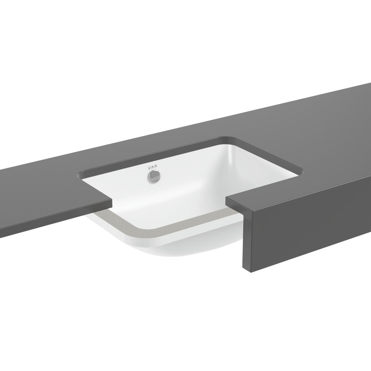 Встраиваемая снизу раковина VitrA S20 5474B003-0618 50 x 37 см прямоугольная белая антибактериальное покрытие Hygiene (Хайджн)