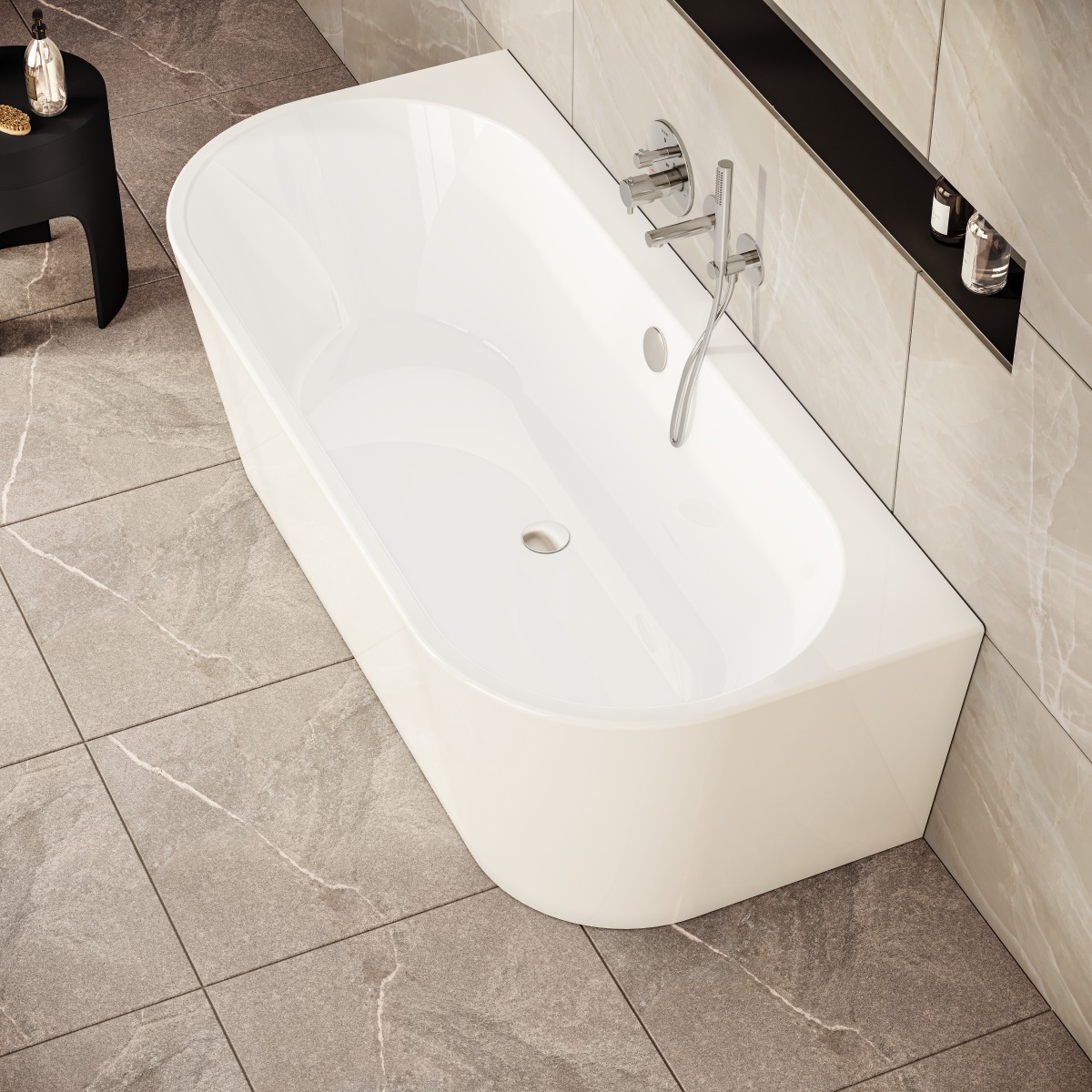 Ванна VitrA Geo (Гео) 65420006000 180 x 80,5 см отдельностоящая акриловая прямоугольная белая