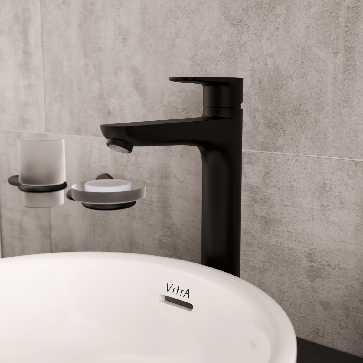 Смеситель для раковины VitrA Flow Soft (Флоу Софт) A4301036EXP однорычажный матовый черный латунь