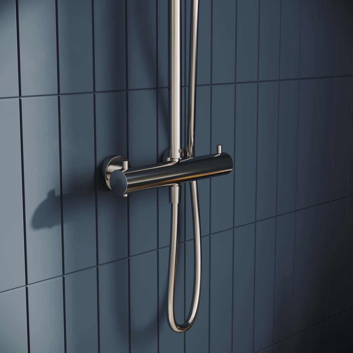 Душевая система VitrA Aquaheat (Аквахит) A47205EXP с термостатическим смесителем и ручным душем хром латунь