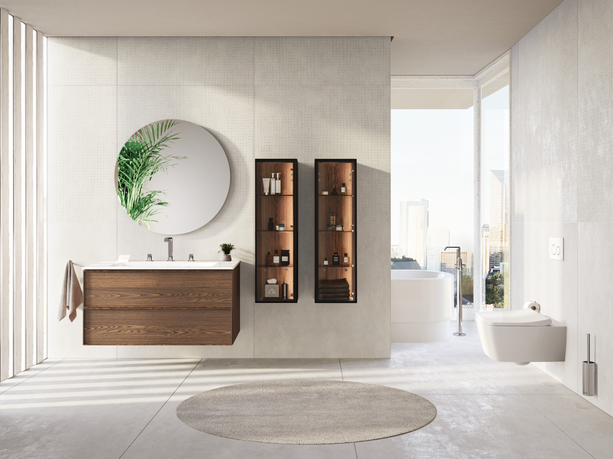 Тумба с раковиной для ванной VitrA Metropole (Метрополь) Edge (Метрополь Эдж) 67157 120 см грецкий орех МДФ