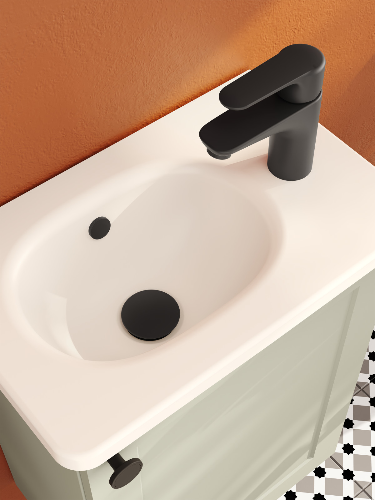 Смеситель для раковины VitrA Root Round (Рут Раунд) A4270636EXP однорычажный матовый черный латунь