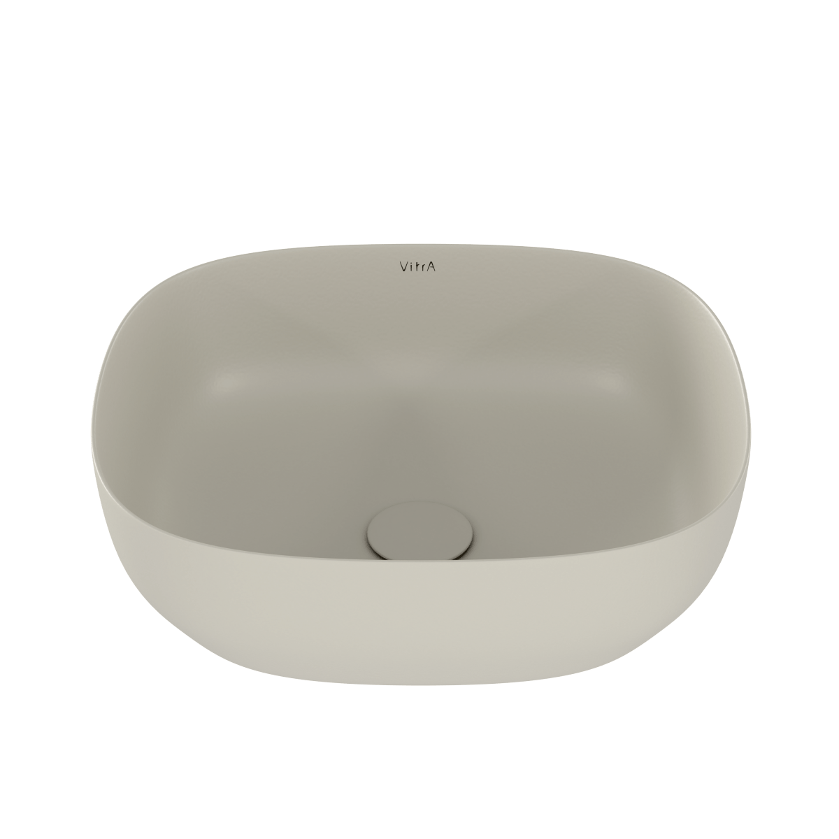 Раковина чаша VitrA Outline Recycled (Аутлайн Ресайклд) 7994B066-0016 48 x 42 см накладная матовая бежевая антибактериальное покрытие Hygiene (Хайджн)