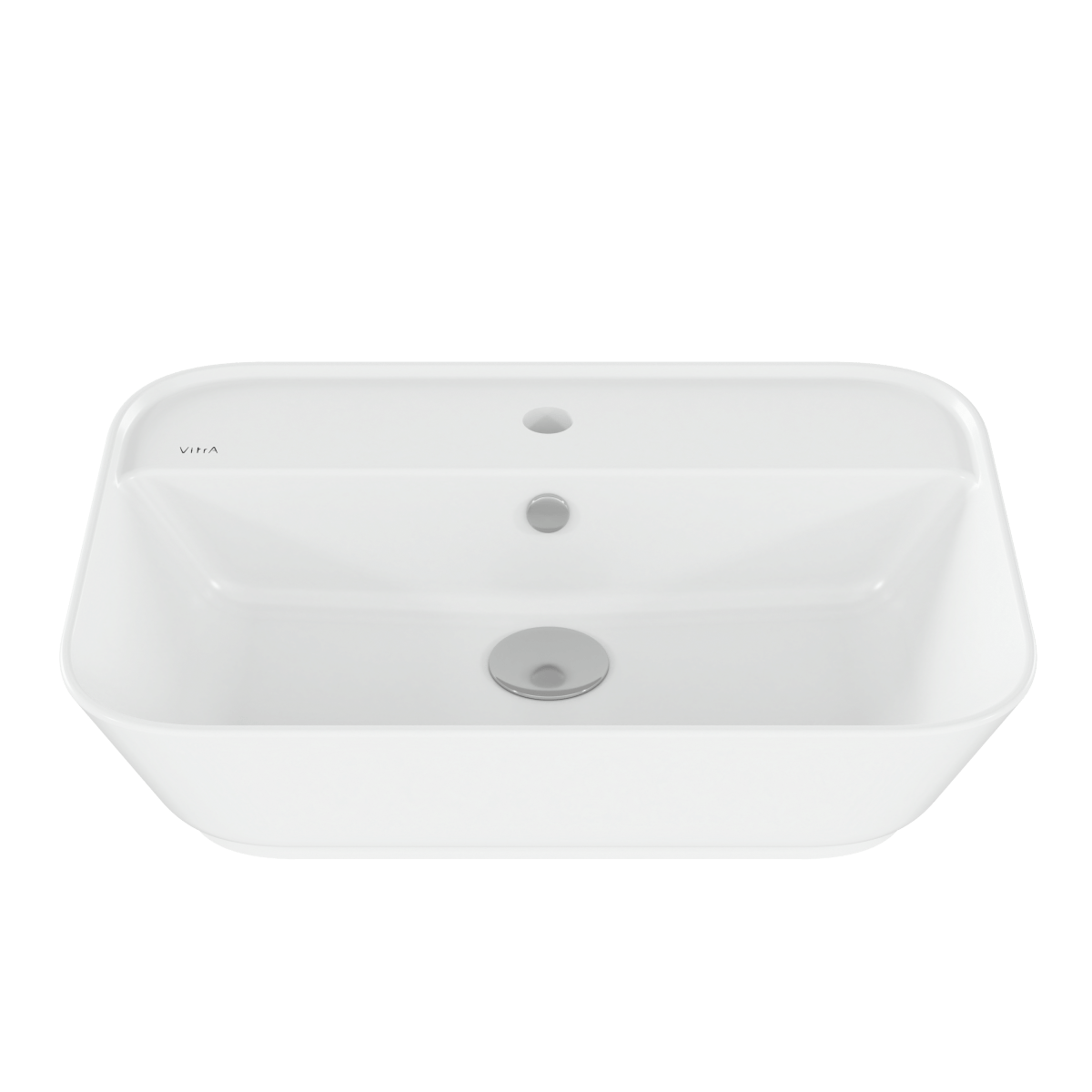 Раковина чаша VitrA Geo (Гео) 7426B003-0001 60 x 43 см накладная белая антибактериальное покрытие Hygiene (Хайджн)