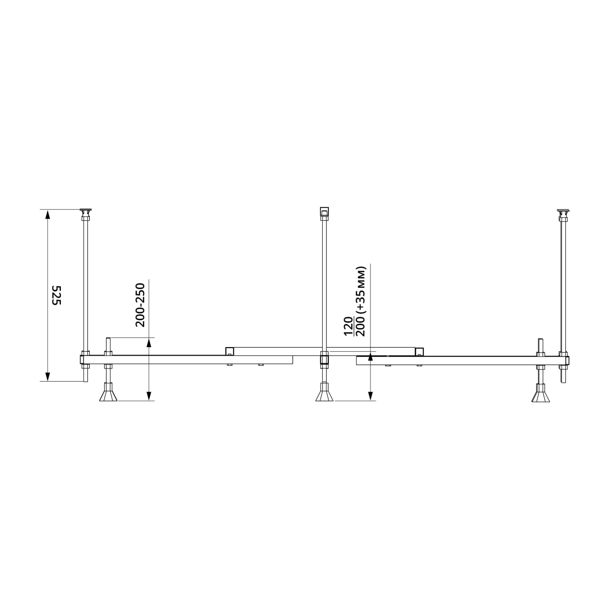 Каркас для ванны VitrA Universal (Универсал) 59999991001 150/160/170 x 70 универсальный