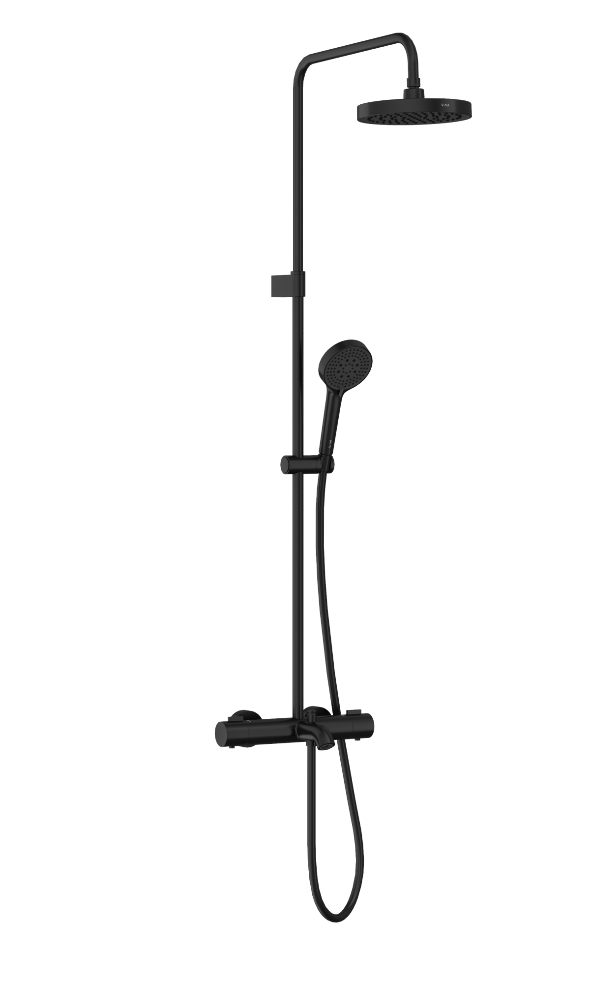 Душевая система VitrA Base Round (Бейс Раунд) A4730336EXP с термостатическим смесителем и ручным душем матовая черная латунь