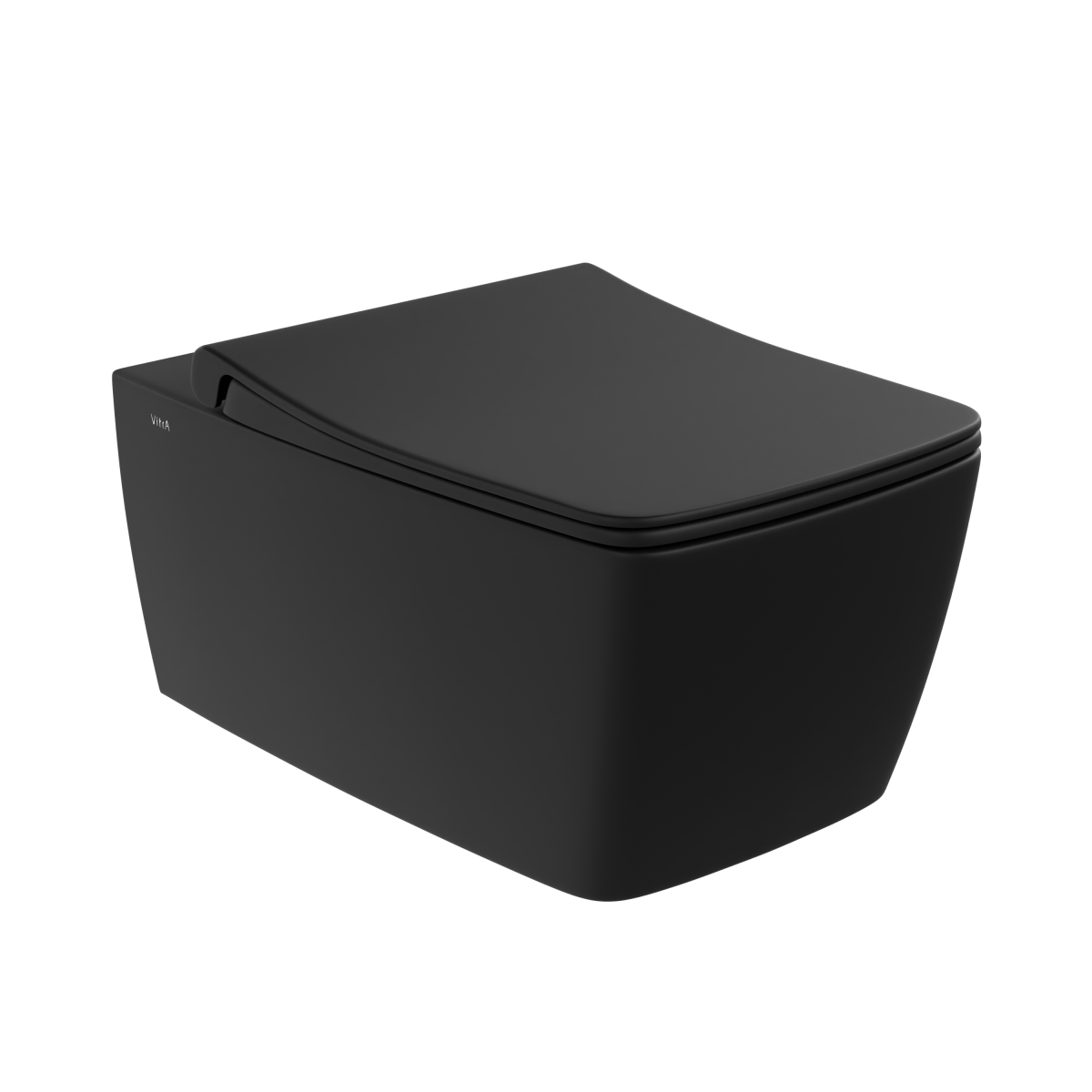 Подвесной унитаз VitrA Metropole (Метрополь) 7672B083-0101 безободковый Rim-ex (Рим-экс) матовый черный санитарный фарфор антибактериальное покрытие Hygiene (Хайджн)