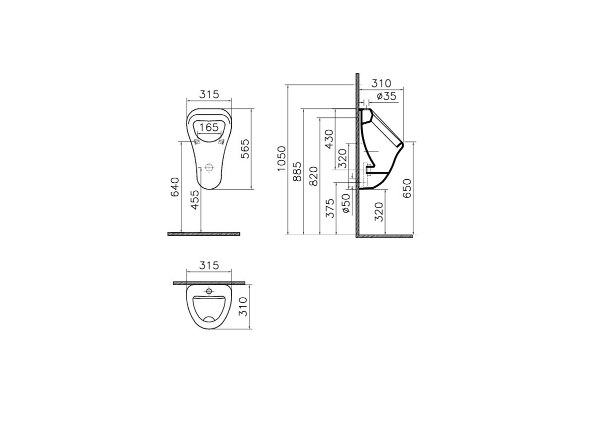 Писсуар VitrA Arkitekt (Аркитект) 6202B003-0198 настенный белый антибактериальное покрытие Hygiene (Хайджн)