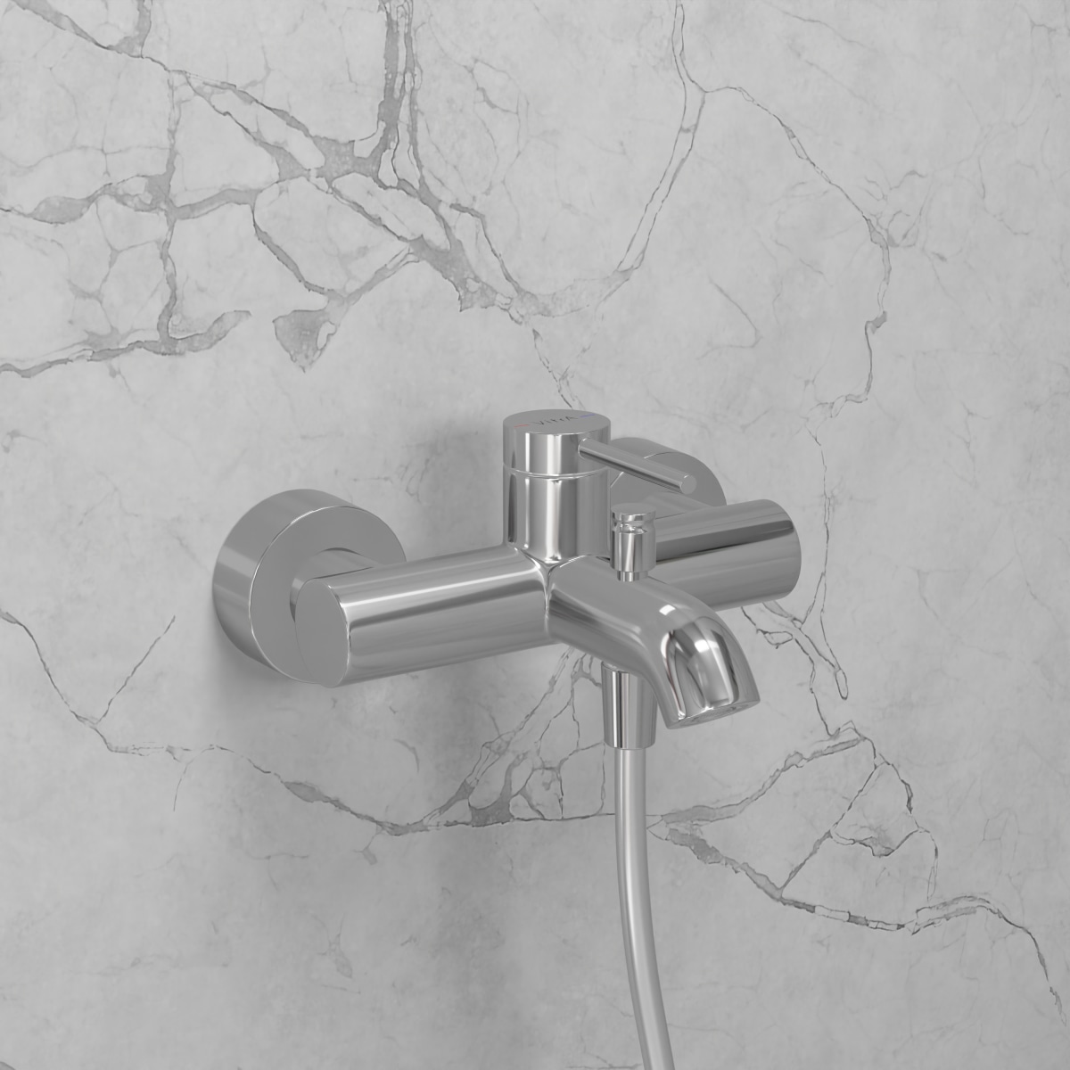 Настенный смеситель для ванны VitrA Minimax Round (Минимакс Раунд) A43548EXP однорычажный хром латунь