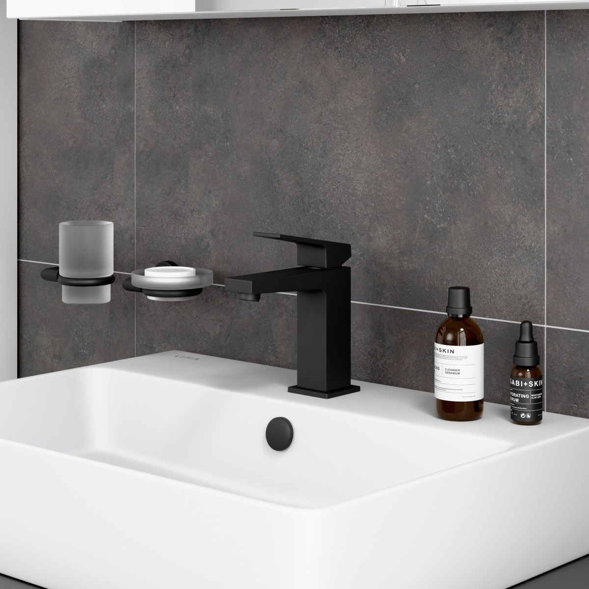 Смеситель для раковины VitrA Minimax Square (Минимакс Сквуэр) A4372036EXP однорычажный матовый черный латунь