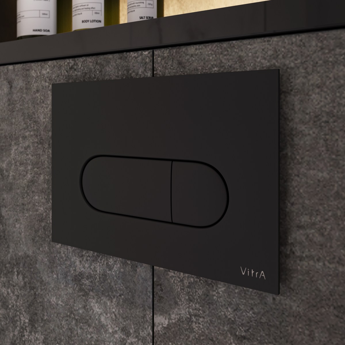 Кнопка смыва для инсталляции VitrA Root Round (Рут Раунд) 740-2211 матовая черная двойный смыв