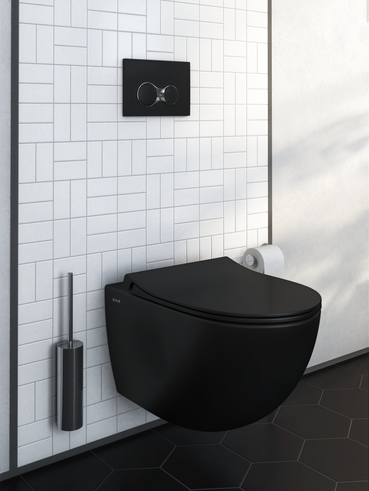 Кнопка смыва для инсталляции VitrA Sirius (Сириус) 740-0411 матовая черная двойный смыв