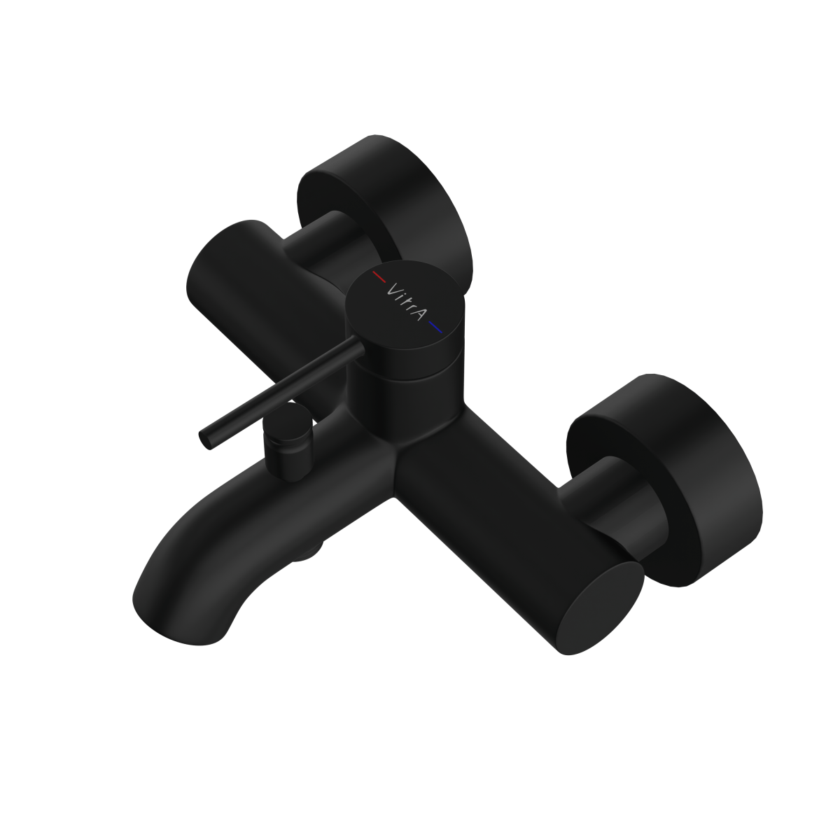Настенный смеситель для ванны VitrA Minimax Round (Минимакс Раунд) A4354836EXP однорычажный матовый черный латунь