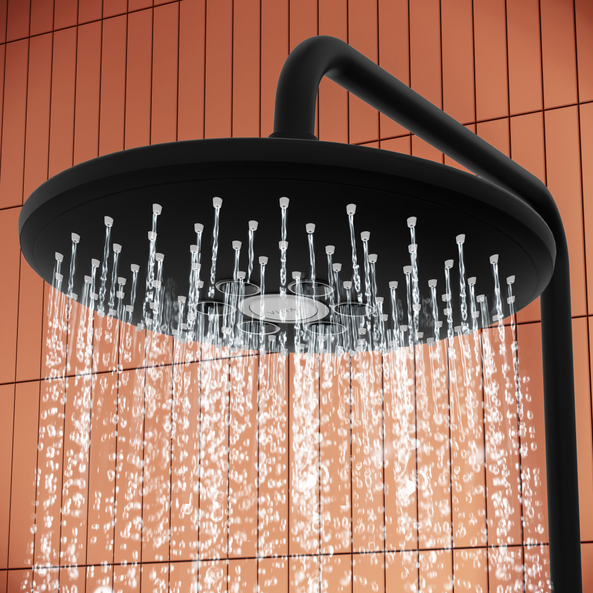 Душевая система VitrA Aquaheat(Аквахит) A4720536EXP с термостатическим смесителем и ручным душем матовая черная латунь