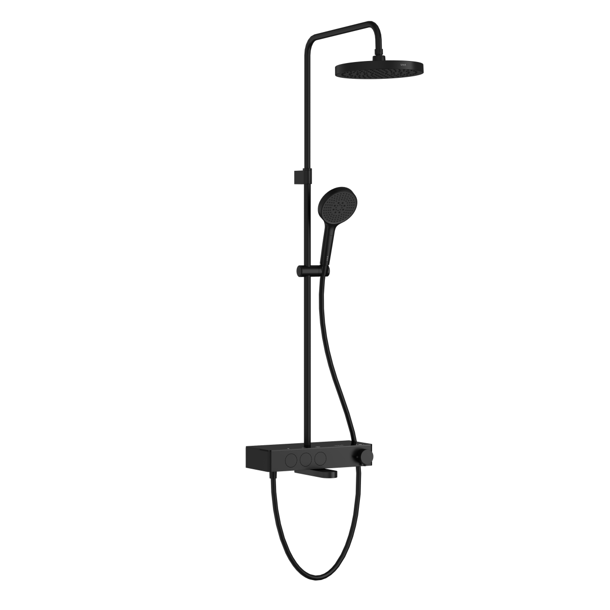 Душевая система VitrA Core Round (Кор Раунд) A4730936EXP с термостатическим смесителем и ручным душем матовая черная