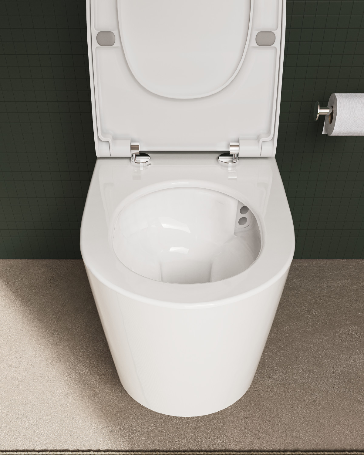 Подвесной унитаз VitrA Nest (Нест) 7870B403-0075 безободковый QuantumFlush (Квантумфлаш) белый санитарный фарфор антибактериальное покрытие Hygiene + Clean (Хайджн + Клин)