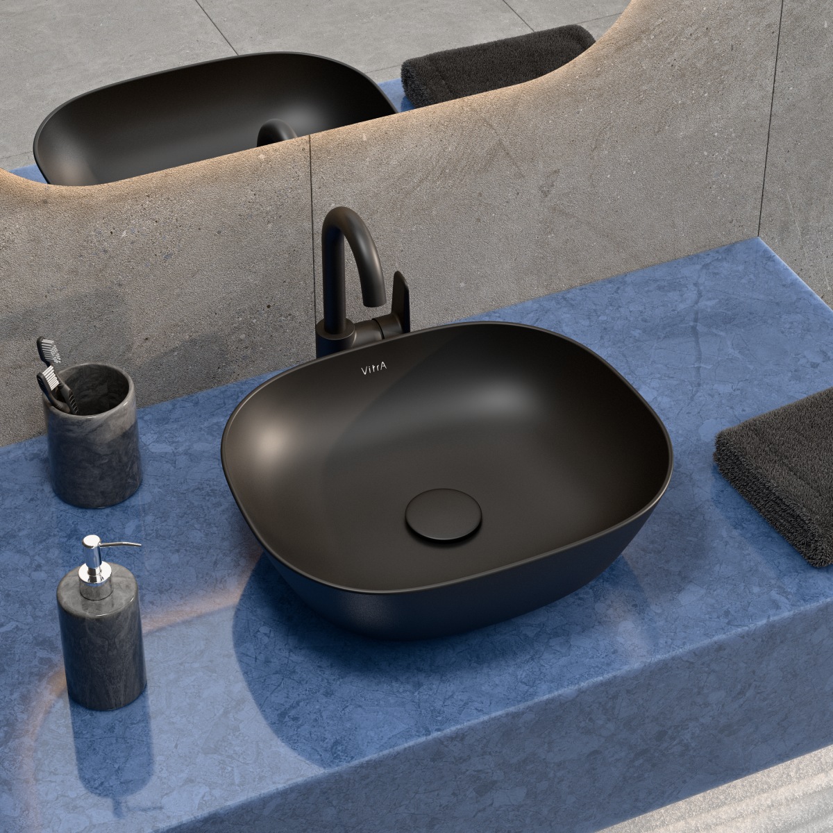 Смеситель для раковины VitrA Flow Soft (Флоу Софт) A4316036EXP однорычажный матовый черный латунь