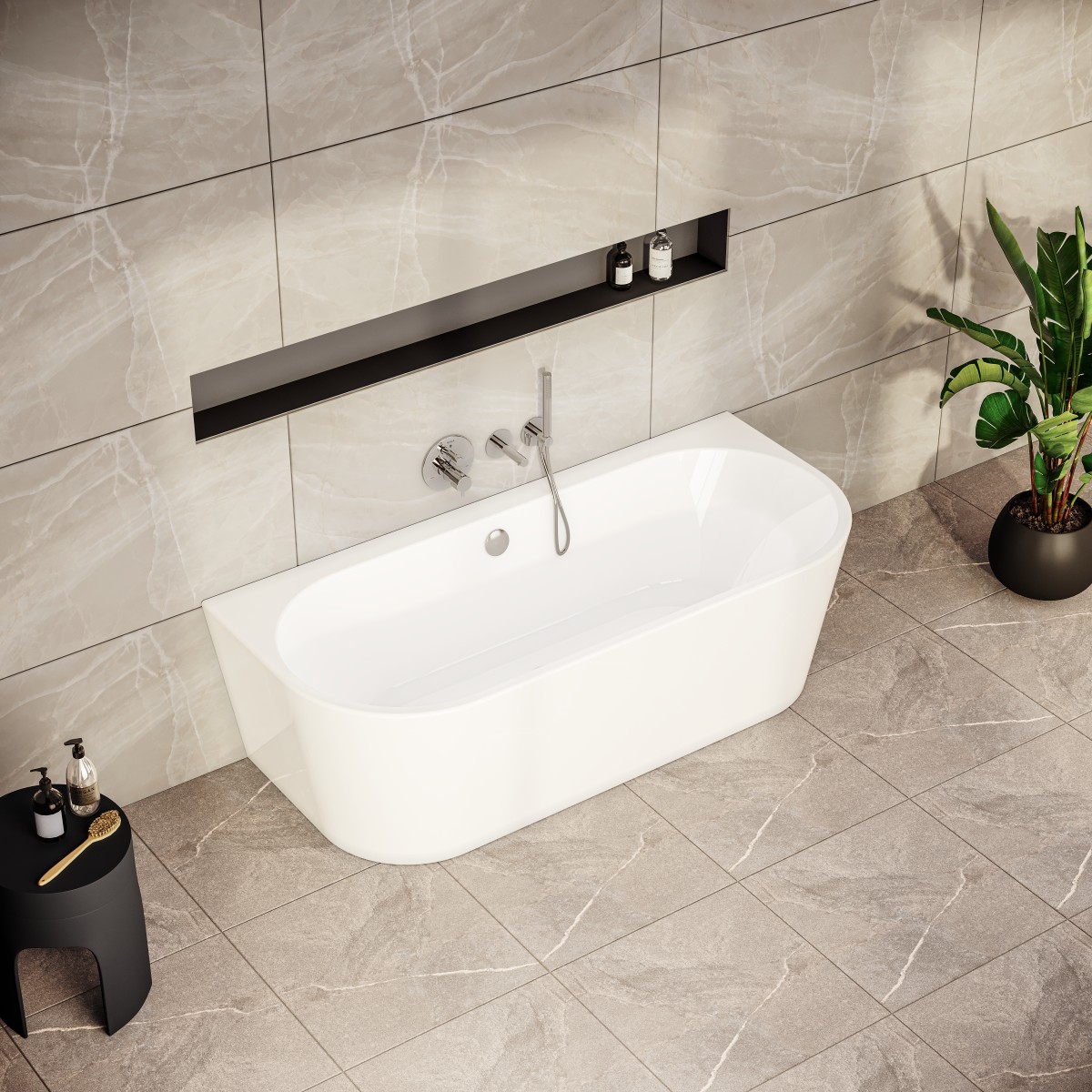 Ванна VitrA Geo (Гео) 65420006000 180 x 80,5 см отдельностоящая акриловая прямоугольная белая
