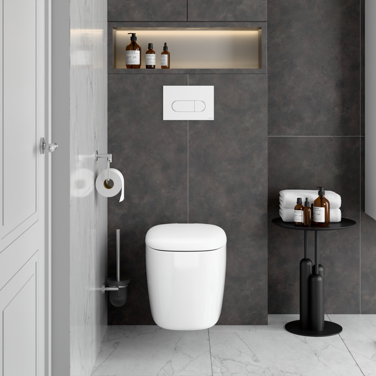 Подвесной унитаз VitrA Plural (Плюрал) 7830B401-0075 безободковый Rim-ex (Рим-экс) матовый белый санитарный фарфор антибактериальное покрытие Hygiene + Clean (Хайджн + Клин)