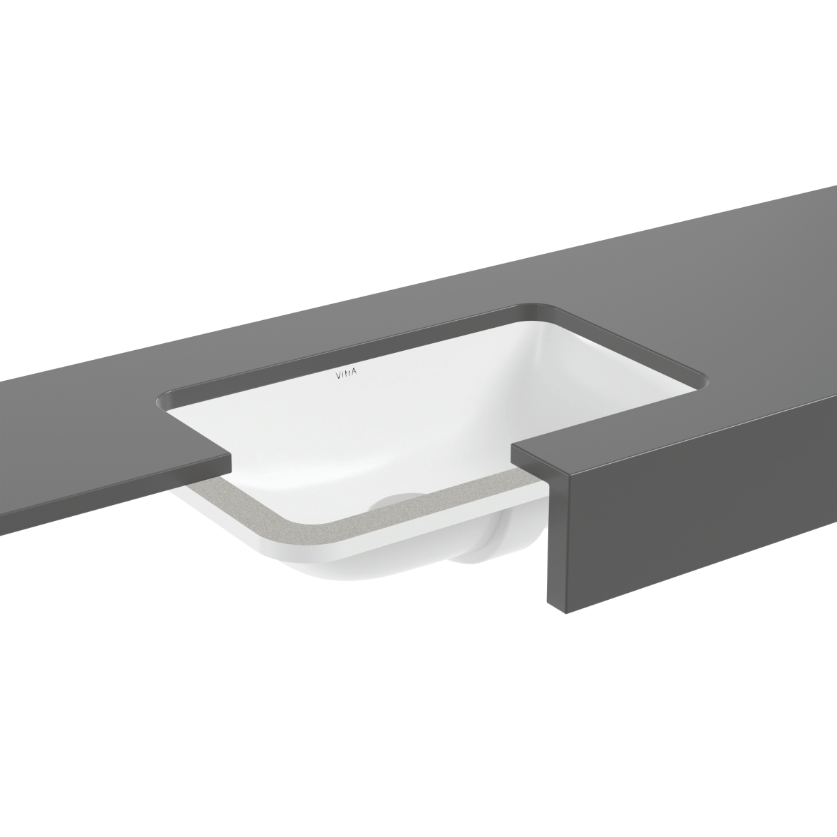Встраиваемая снизу раковина VitrA S20 7475B003-0618 55 x 37 см прямоугольная белая антибактериальное покрытие Hygiene (Хайджн)