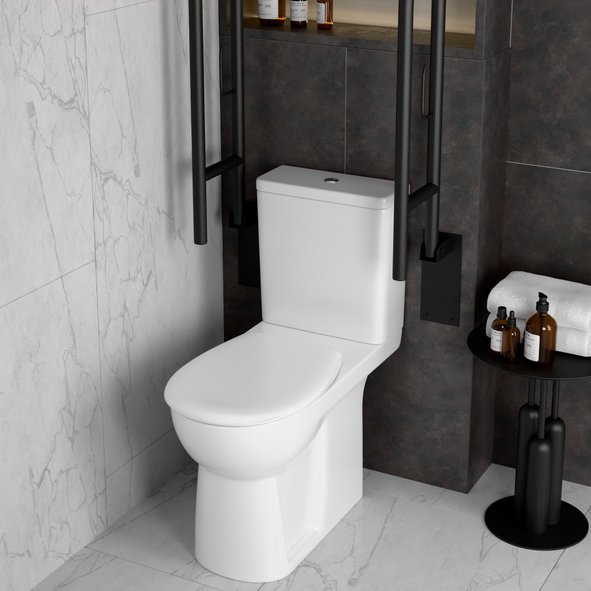 Унитаз-компакт напольный VitrA Conforma (Конформа) 9899B003-7200 с сиденьем без микролифта белый санитарный фарфор антибактериальное покрытие Hygiene (Хайджн)
