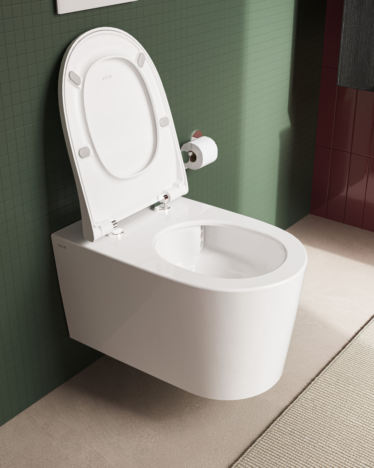 Подвесной унитаз VitrA Nest (Нест) 7870B403-0075 безободковый QuantumFlush (Квантумфлаш) белый санитарный фарфор антибактериальное покрытие Hygiene + Clean (Хайджн + Клин)