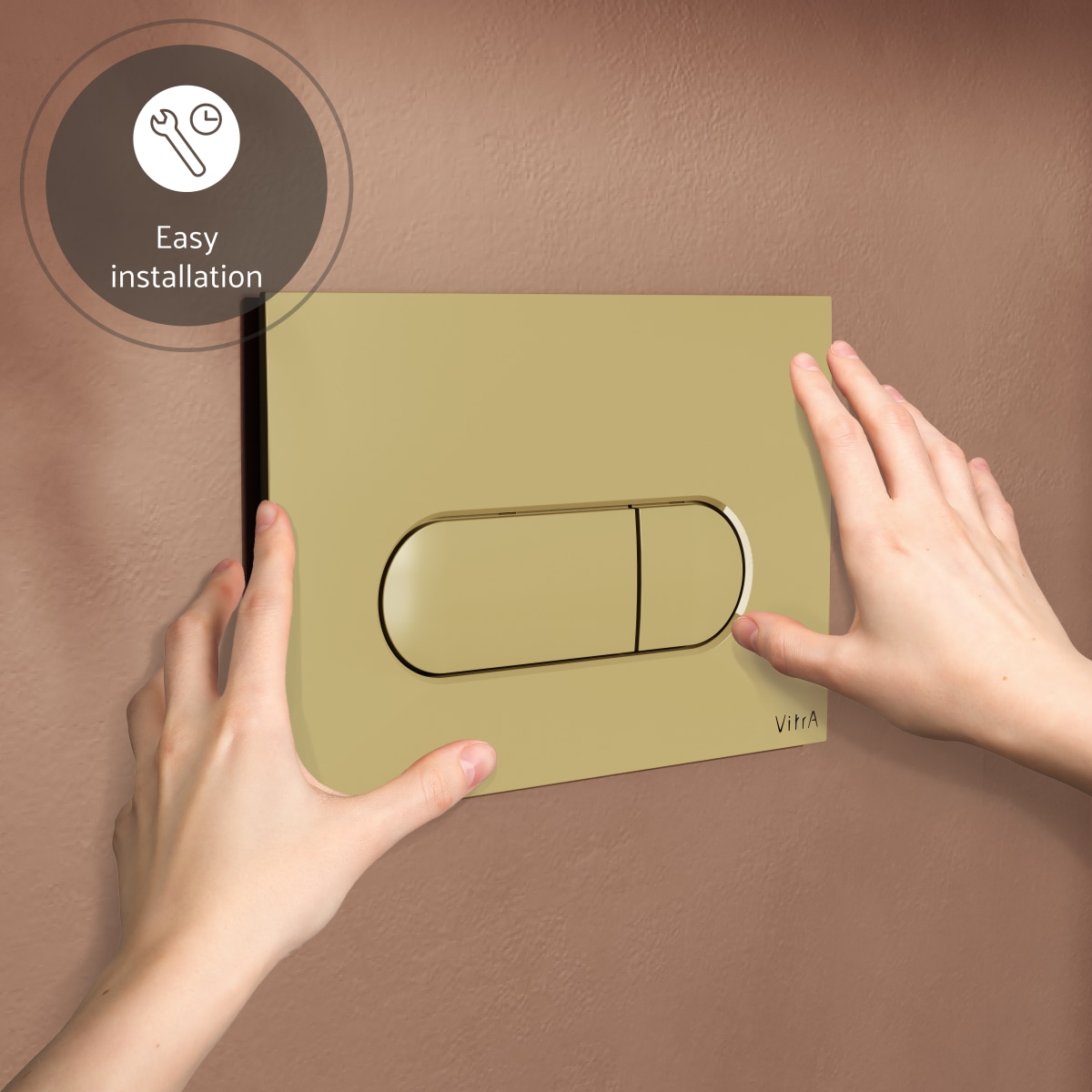 Кнопка смыва для инсталляции VitrA Root Round (Рут Раунд) 740-2224 глянцевое золото двойный смыв