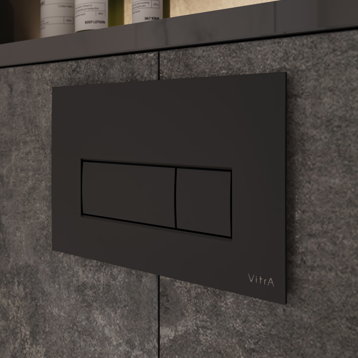 Кнопка смыва для инсталляции VitrA Root Square (Рут Скуэр) 740-2311 матовая черная двойный смыв