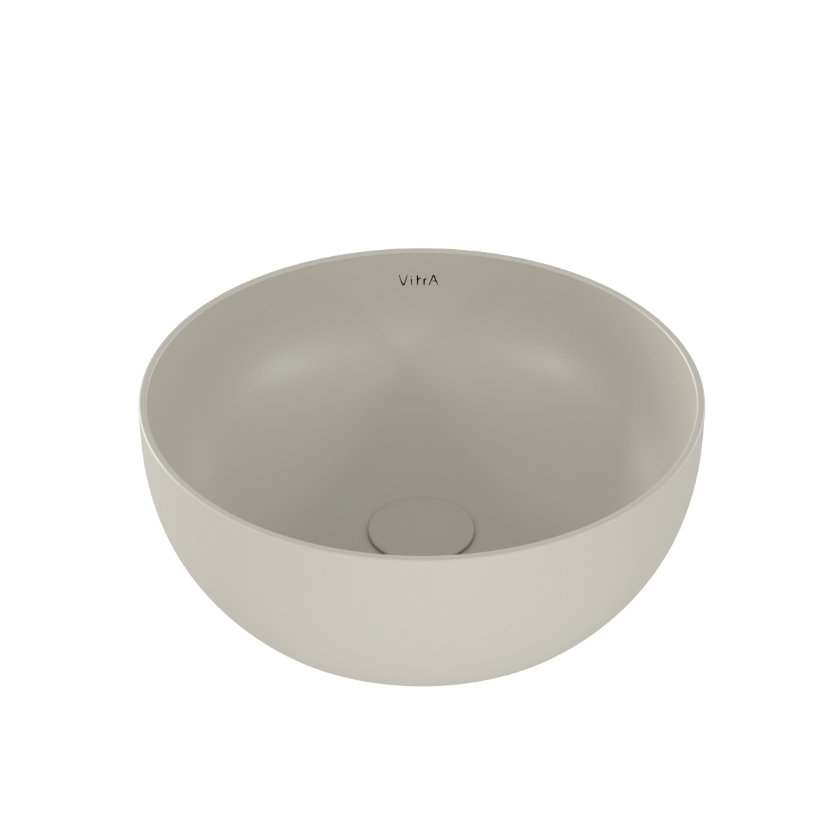 Раковина чаша VitrA Outline Recycled (Аутлайн Ресайклд) 7992B066-0016 41 x 41 см накладная матовая бежевая антибактериальное покрытие Hygiene (Хайджн)