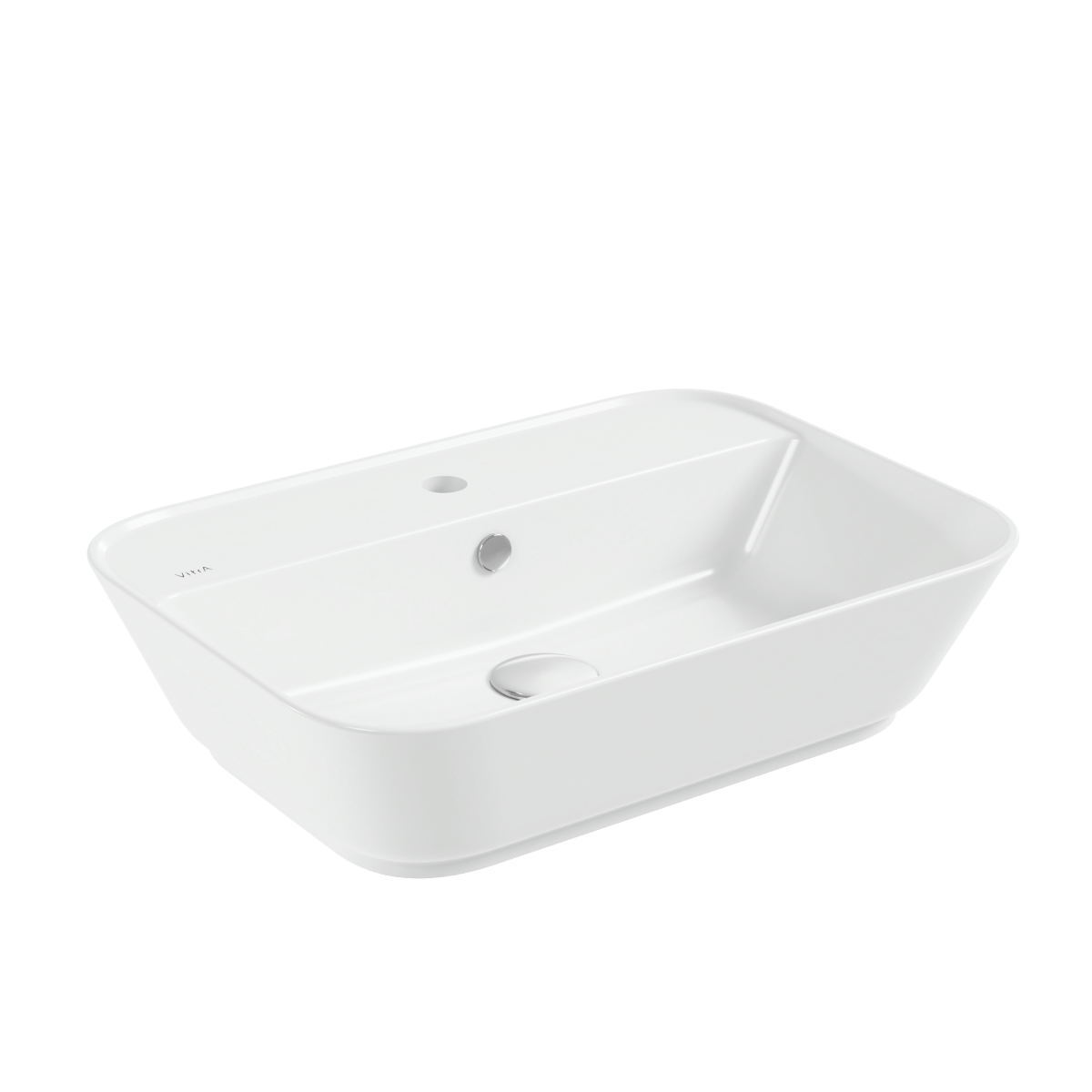 Раковина чаша VitrA Geo (Гео) 7426B003-0001 60 x 43 см накладная белая антибактериальное покрытие Hygiene (Хайджн)