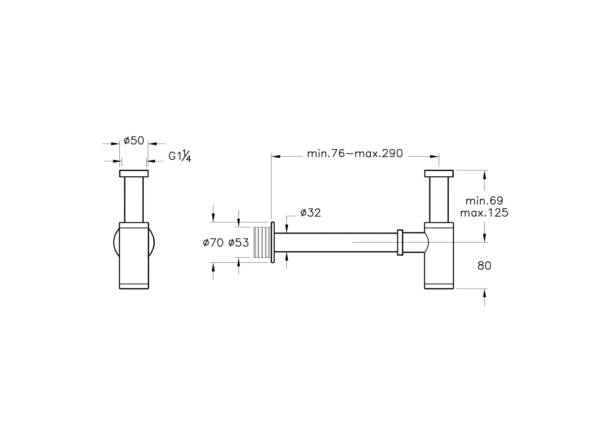 Сифон для раковины VitrA Origin (Ориджин) A45123 хром