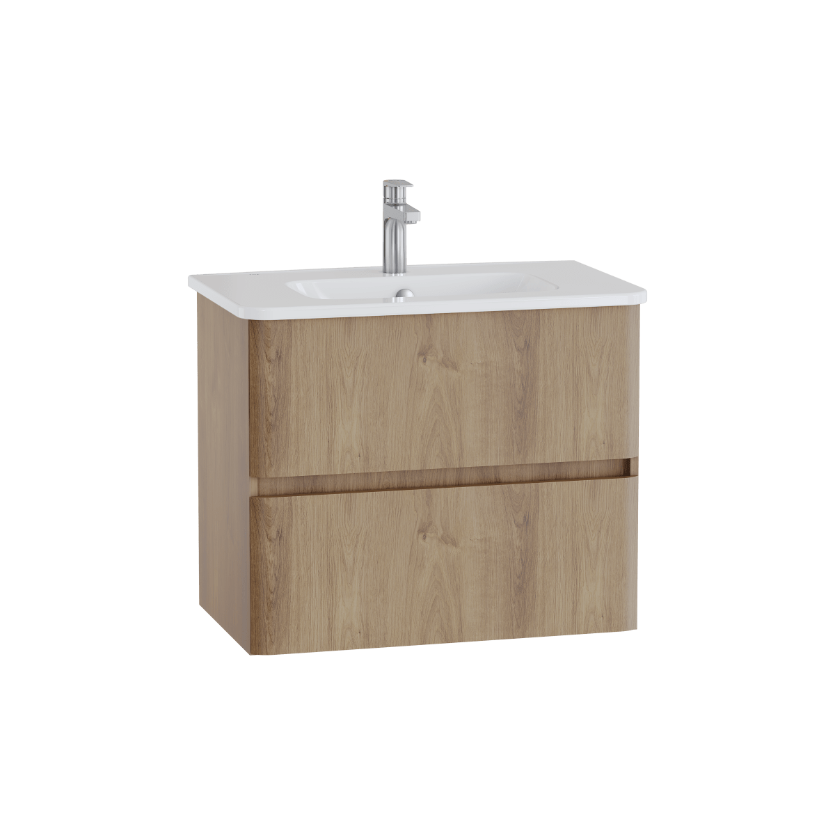 Тумба с раковиной для ванной VitrA Mia Plus Round (Мия Плюс Раунд) 69825 80 см золотой дуб ДСП