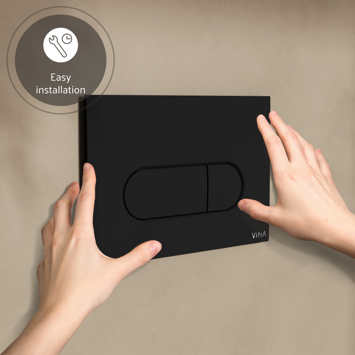 Кнопка смыва для инсталляции VitrA Root Round (Рут Раунд) 740-2211 матовая черная двойный смыв