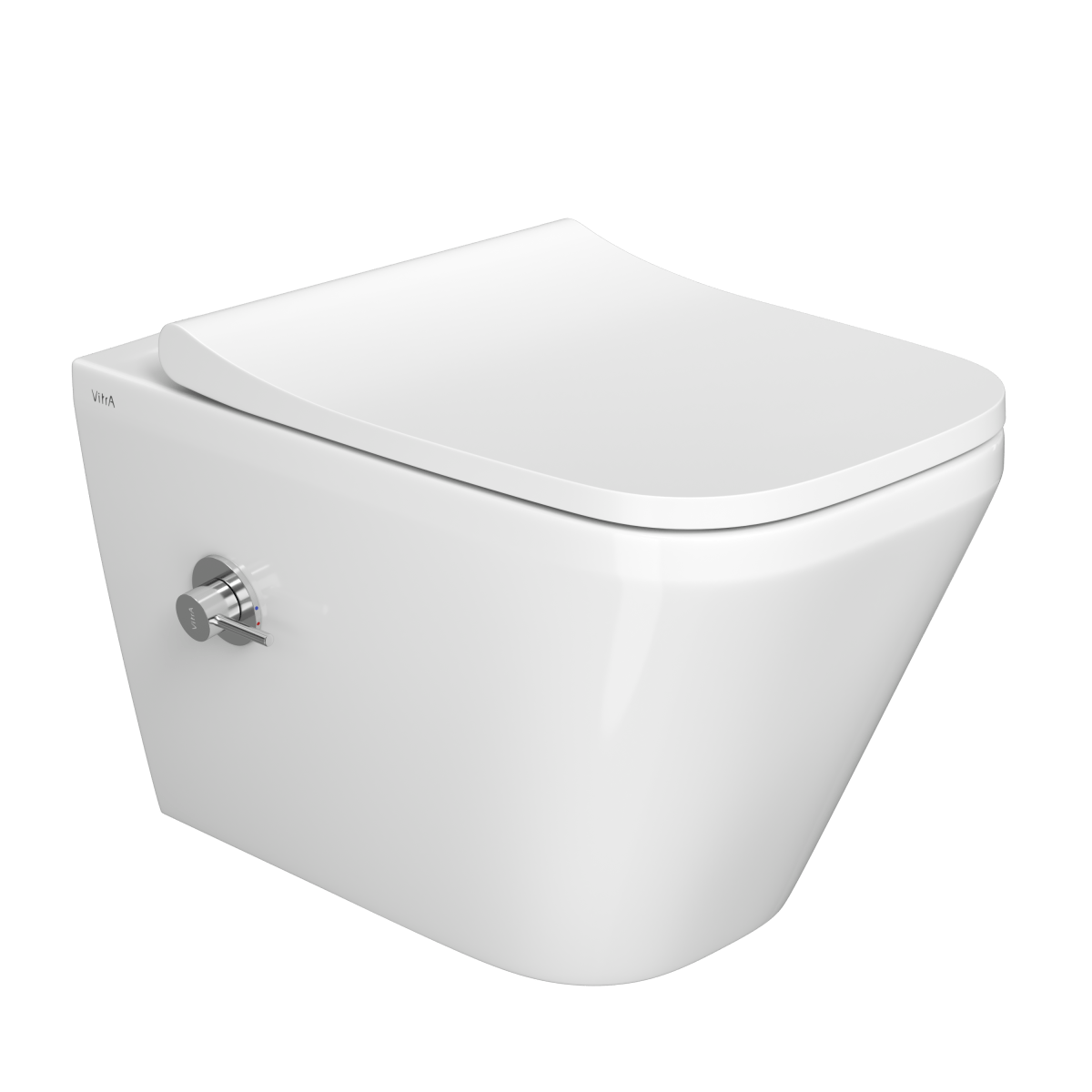 Подвесной унитаз VitrA Integra Square (Интегра Скуэр) 7082B003-7209 безободковый Rim-ex (Рим-экс) белый санитарный фарфор антибактериальное покрытие Hygiene (Хайджн)