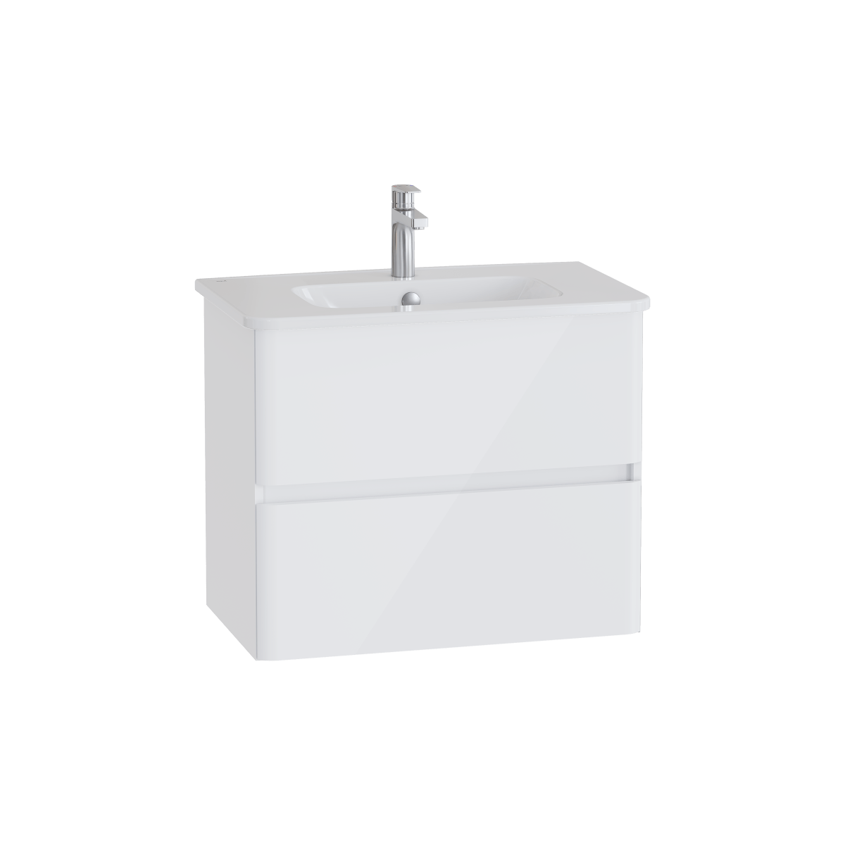 Тумба с раковиной для ванной VitrA Mia Plus Round (Мия Плюс Раунд) 69824 80 см глянцевая белая ДСП