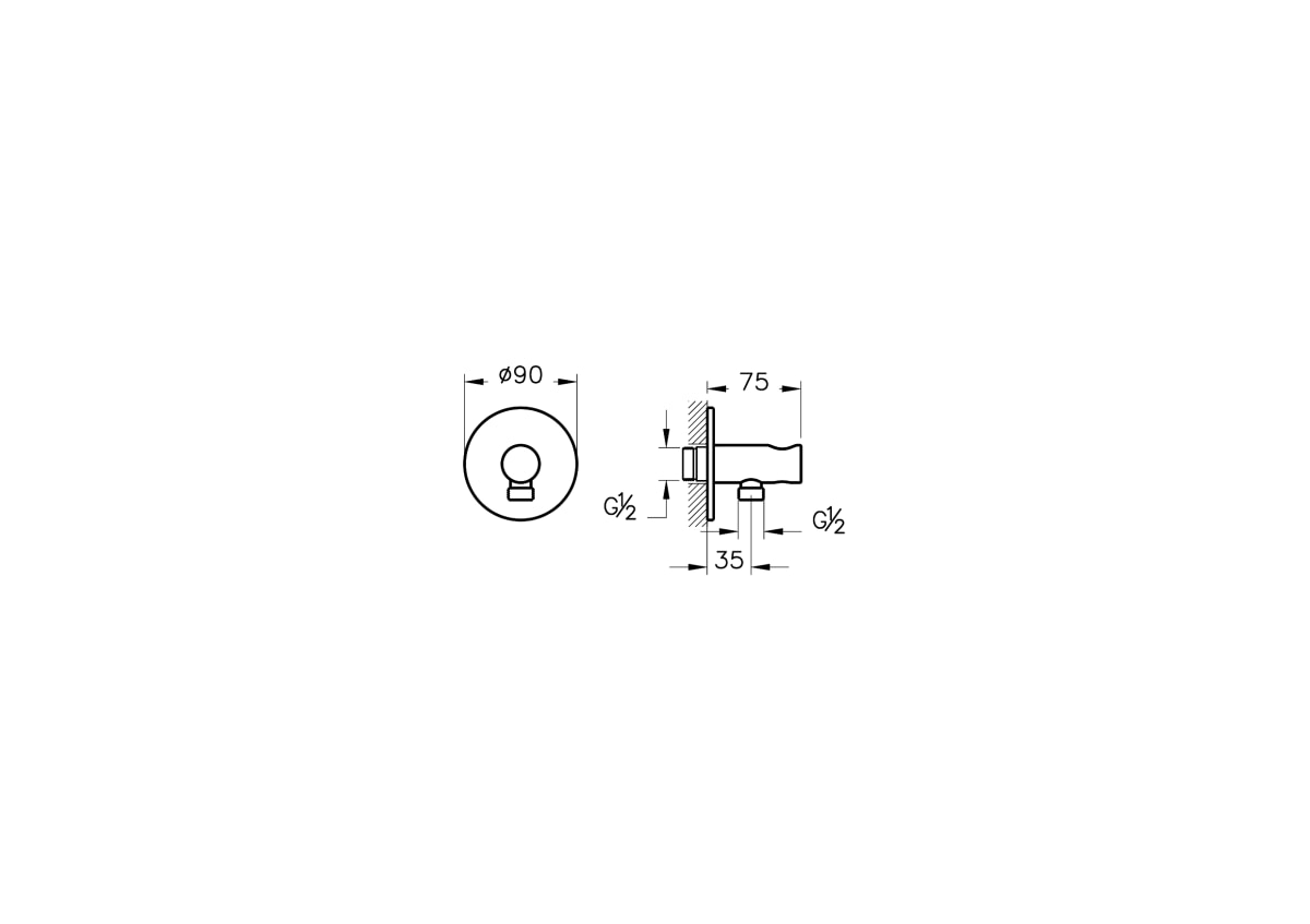 Выход на ручной душ VitrA Origin (Ориджин) A4262534 брашированный никель латунь