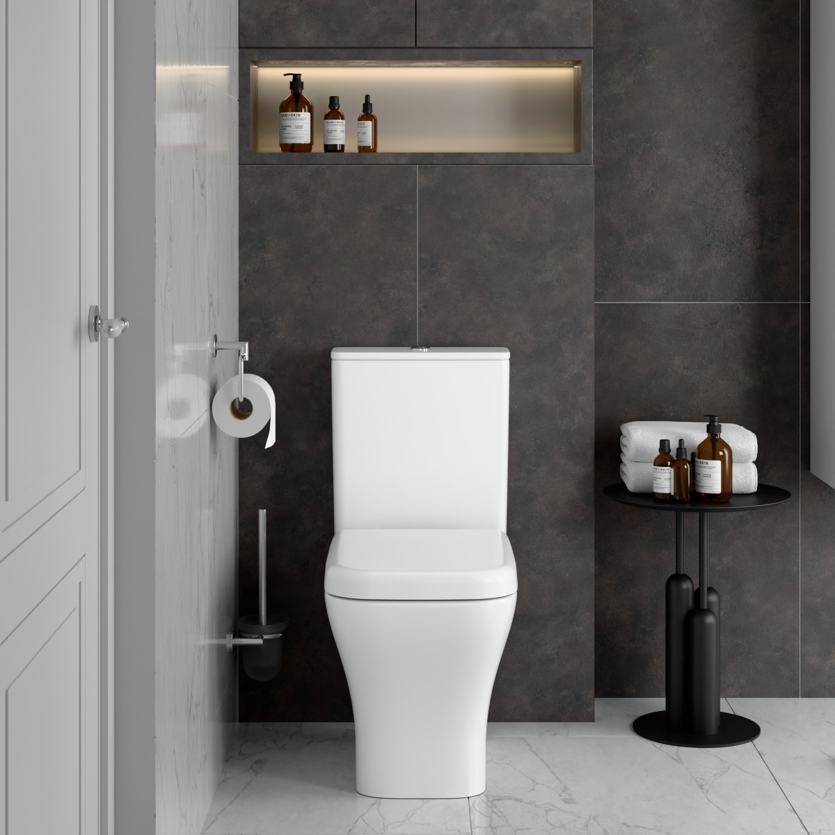 Унитаз-компакт напольный VitrA Polar (Полар) 9843B003-7201 с сиденьем микролифт белый санитарный фарфор антибактериальное покрытие Hygiene (Хайджн)